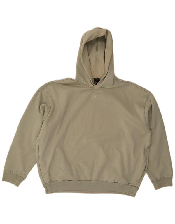 Adidas Mens Basketball Graphic Loose Fit Hoodie Jumper Medium Khaki