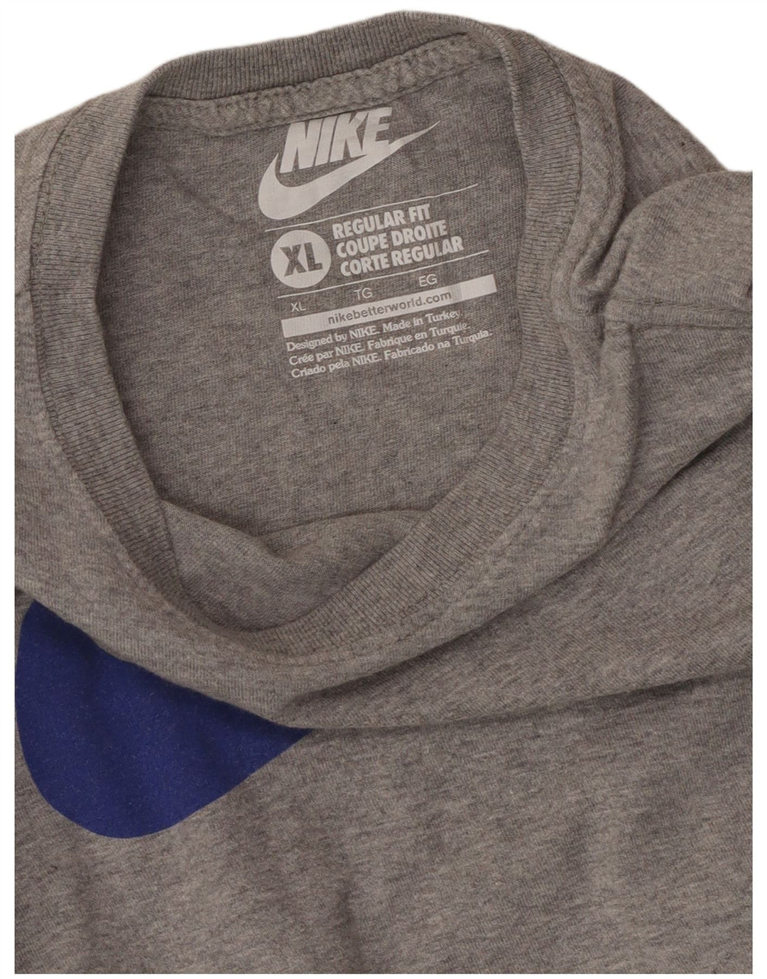 NIKE Womens Regular Fit Graphic T-Shirt Top UK 18 XL Grey