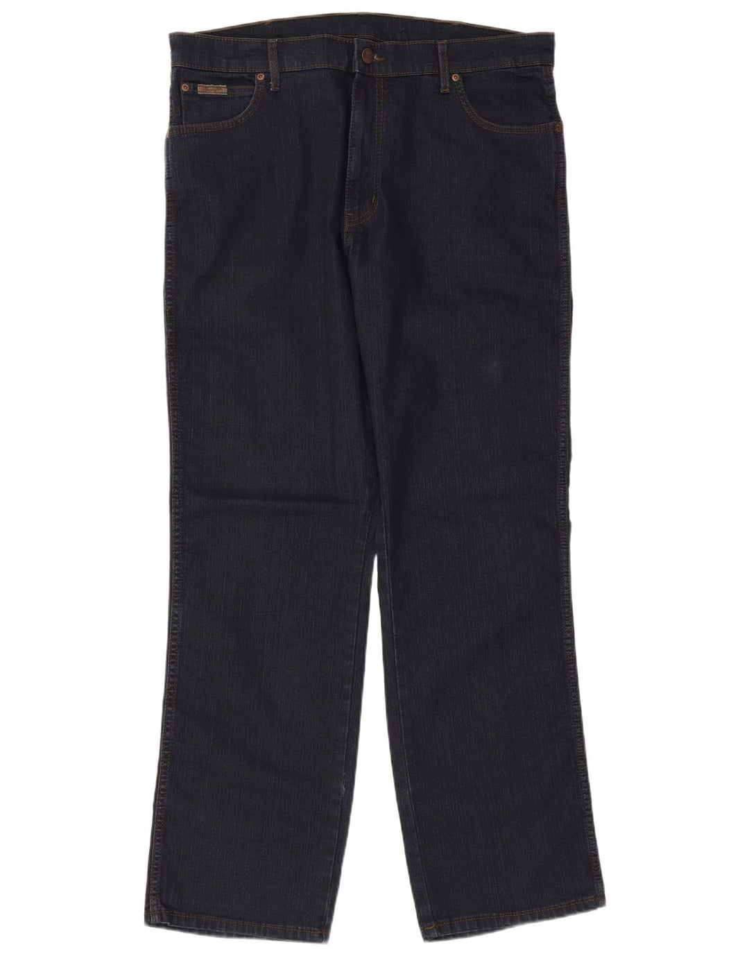 WRANGLER Mens Straight Jeans W38 L32  Navy Blue Cotton