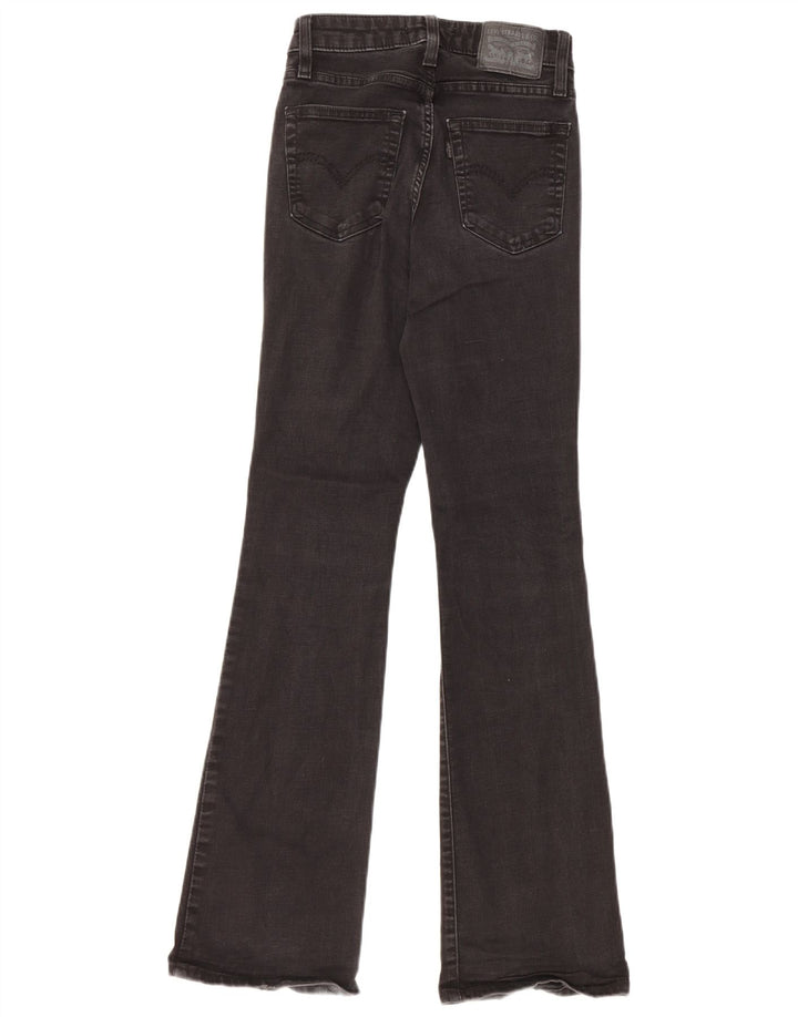 LEVI'S Womens 725 High Rise Bootcut Jeans W25 L32 Black Cotton