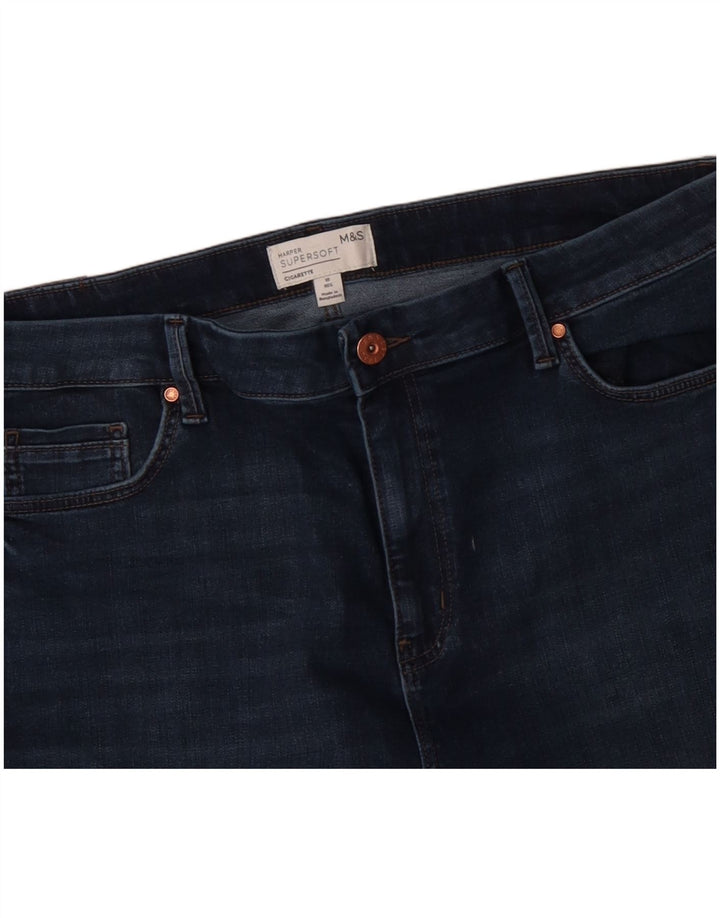 MARKS & SPENCER Womens Cigarette Slim Cropped Jeans UK 18 XL W36 L25 Blue