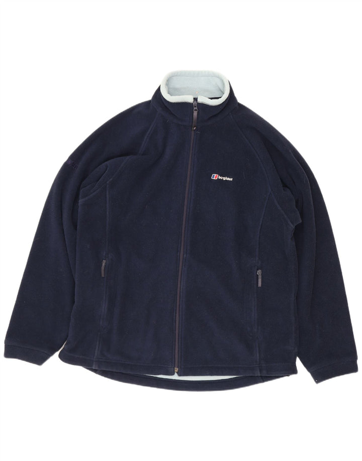 Berghaus Womens Fleece Jacket UK 16 Large Navy Blue Polyester