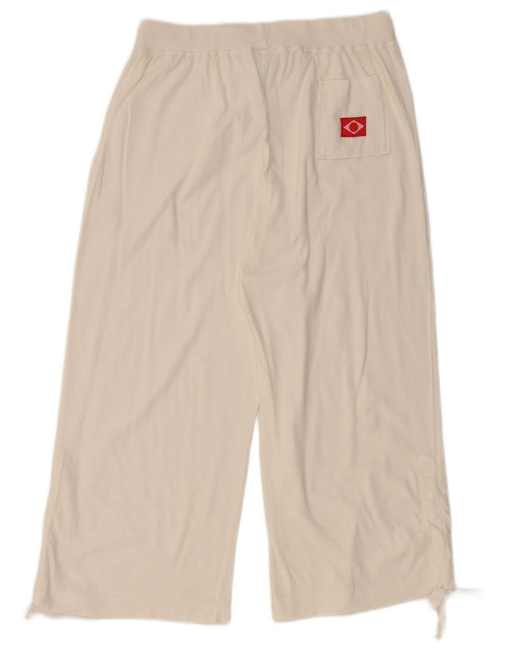 DIADORA Womens Capri Wide Leg Tracksuit Trousers UK 12 Medium  White