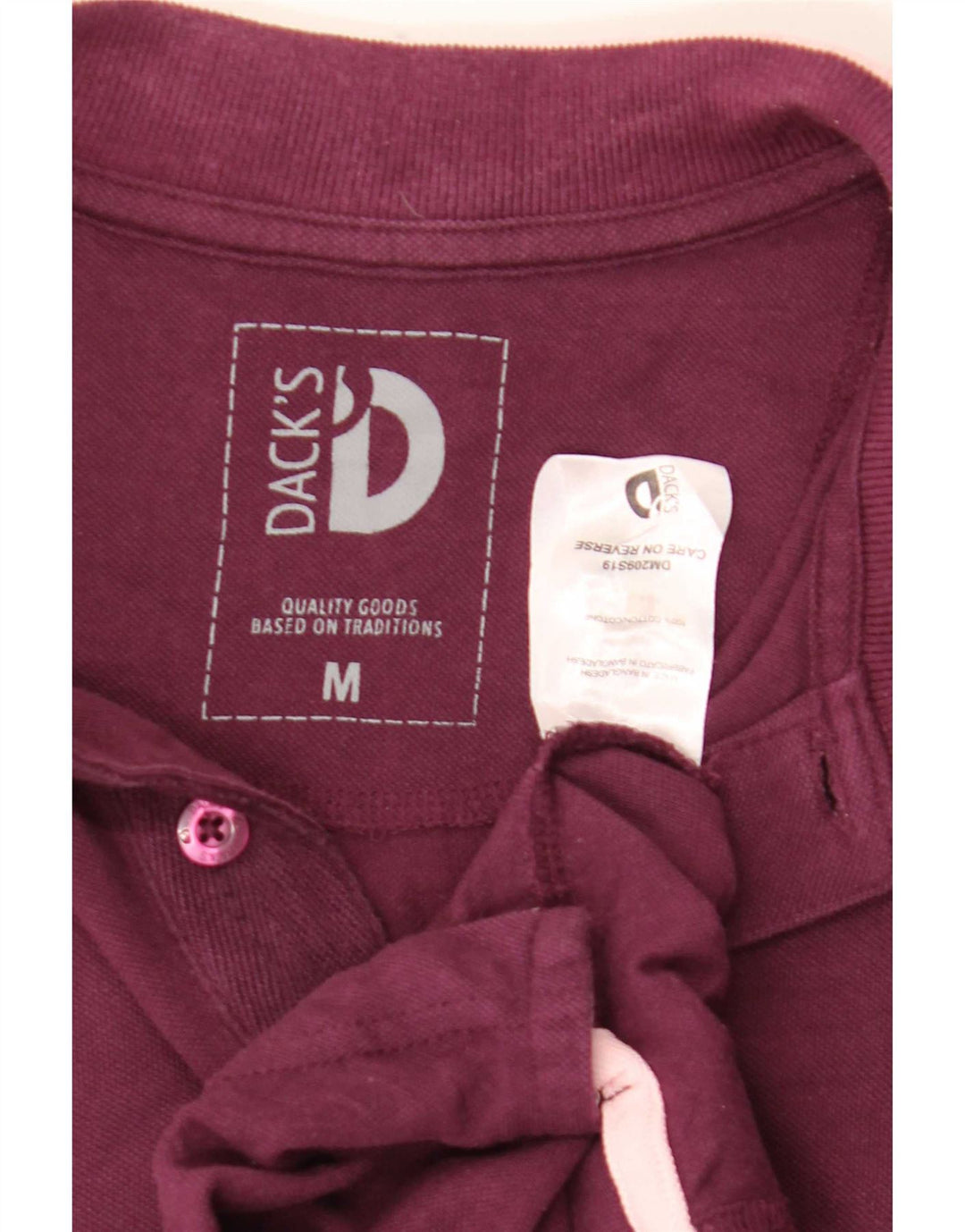 Dack's Mens Polo Shirt Medium Burgundy Cotton