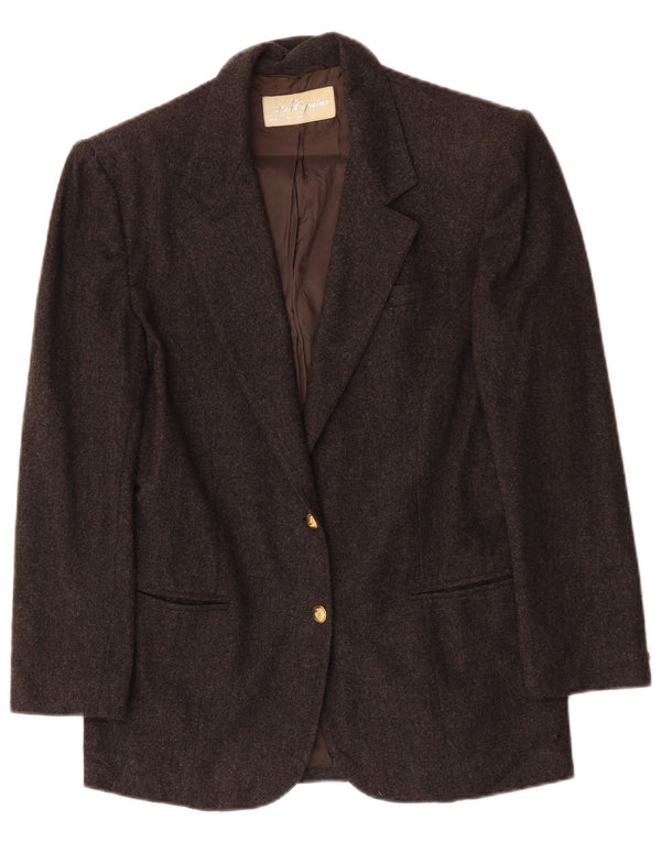 LES COPAINS Womens 2 Button Blazer Jacket UK 14 Medium Grey