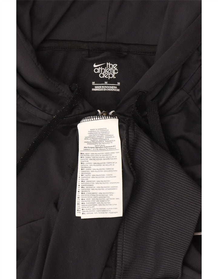 Nike Womens Zip Hoodie Sweater UK 14 Medium Black Polyester