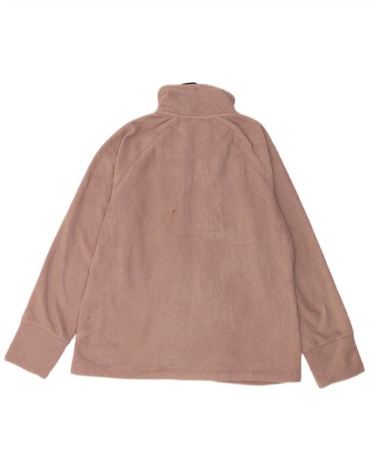 CALVIN KLEIN Womens Graphic Fleece Jacket UK 16 Large Pink Polyester