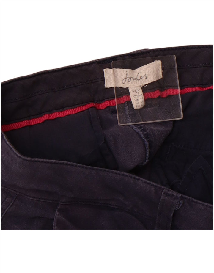 JOULES Womens Crop Chino Trousers UK 14 Medium W34 L24 Navy Blue Cotton
