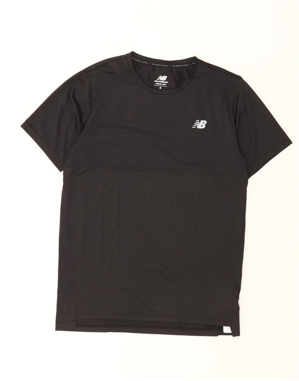 New Balance Mens T-Shirt Top Small Black Polyester
