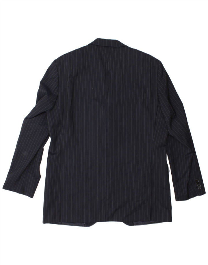 FERAUD Mens 3 Button Blazer Jacket IT 50 Large Navy Blue Pinstripe Wool
