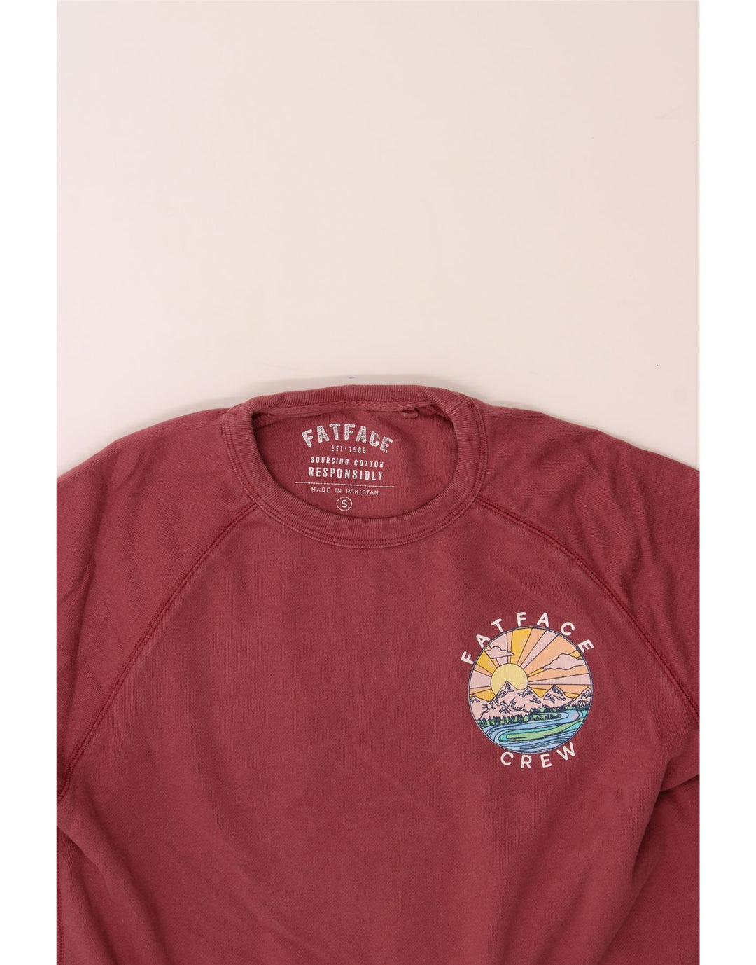FAT FACE Mens Sweatshirt Jumper Small Pink Cotton Vintage Fat Face and Second-Hand Fat Face from Messina Hembry 