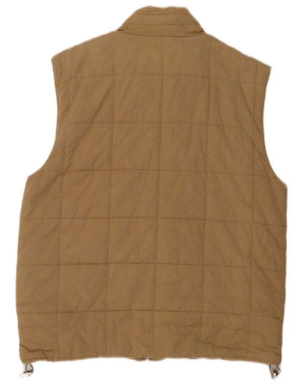 A.P.C Womens Hooded Padded Gilet UK 16 Large Beige Cotton