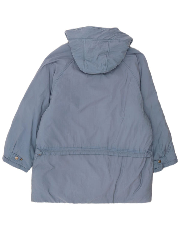 Diadora Womens Hooded Padded Coat UK 10 Small Blue Nylon