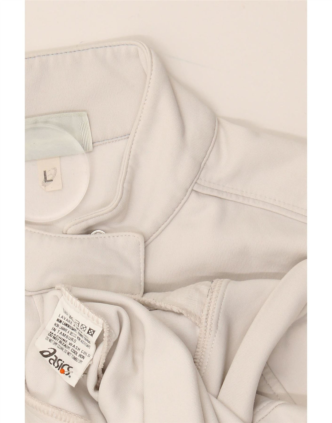 ASICS Womens Tracksuit Top Jacket UK 14 Large White Polyamide