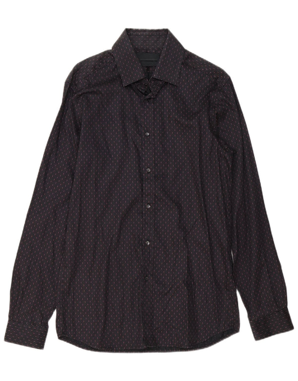 Diesel Mens Shirt IT 48 Medium Burgundy Geometric Cotton
