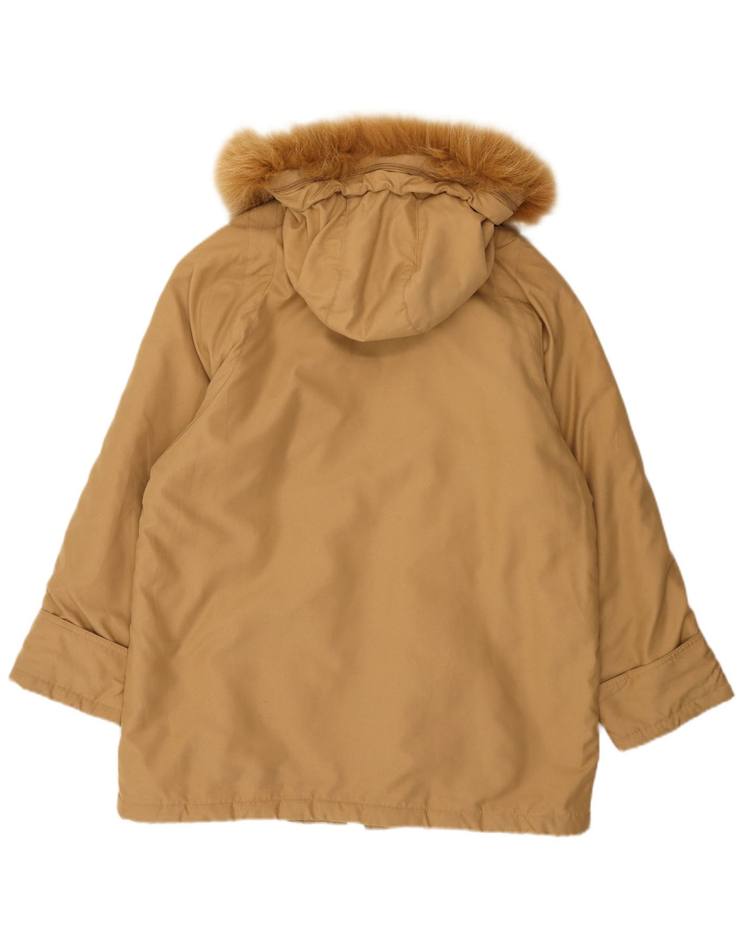 Authentic Womens Hooded Windbreaker Coat EU 46 XL Beige Polyester
