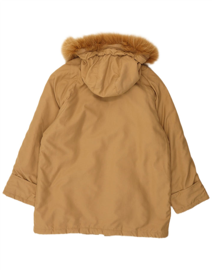 Authentic Womens Hooded Windbreaker Coat EU 46 XL Beige Polyester