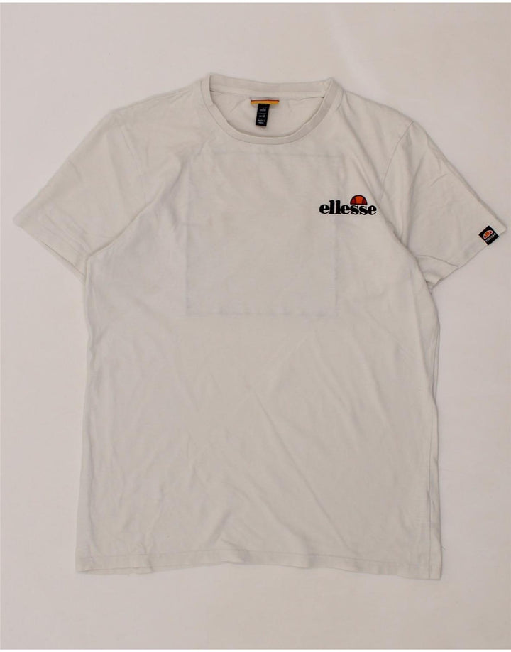 ELLESSE Mens Perugia Graphic T-Shirt Top Medium White Cotton Vintage Ellesse and Second-Hand Ellesse from Messina Hembry 