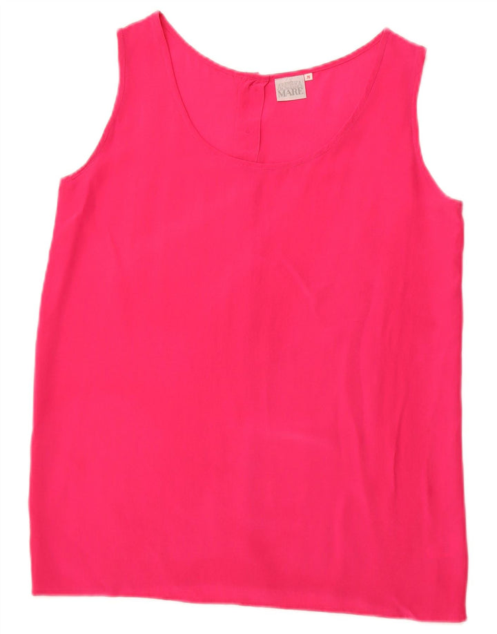 ANDREA MARE Womens Sleeveless Blouse Top UK 10 Small Pink Silk