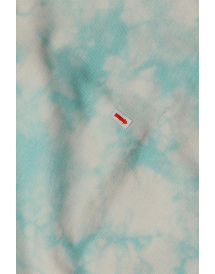 CHAMPION Womens Oversized Hoodie Jumper UK 10 Small Blue Tie Dye Cotton