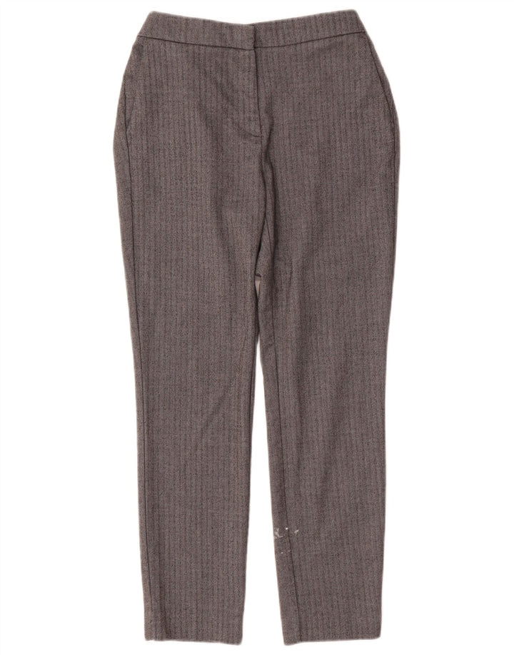 ZARA Womens Slim Suit Trousers Small W26 L27 Grey Herringbone