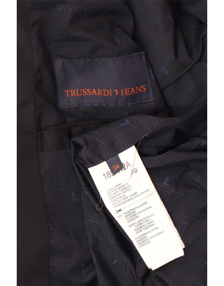TRUSSARDI JEANS Mens Padded Jacket IT 56 3XL Black Polyester