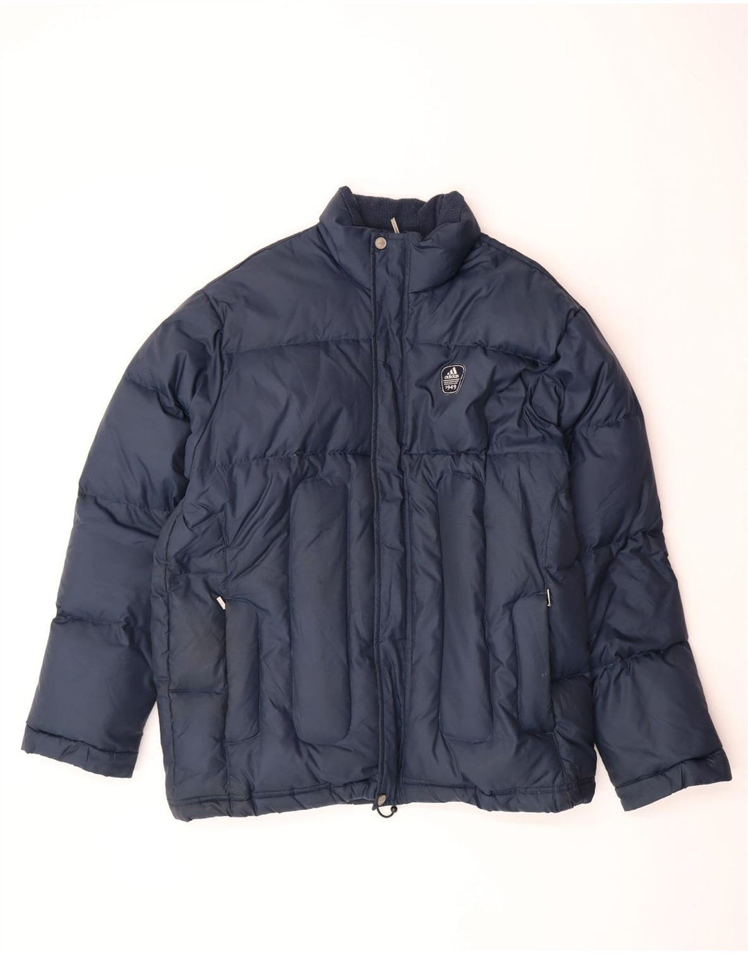 ADIDAS Mens Padded Jacket UK 38 Medium Navy Blue Polyamide
