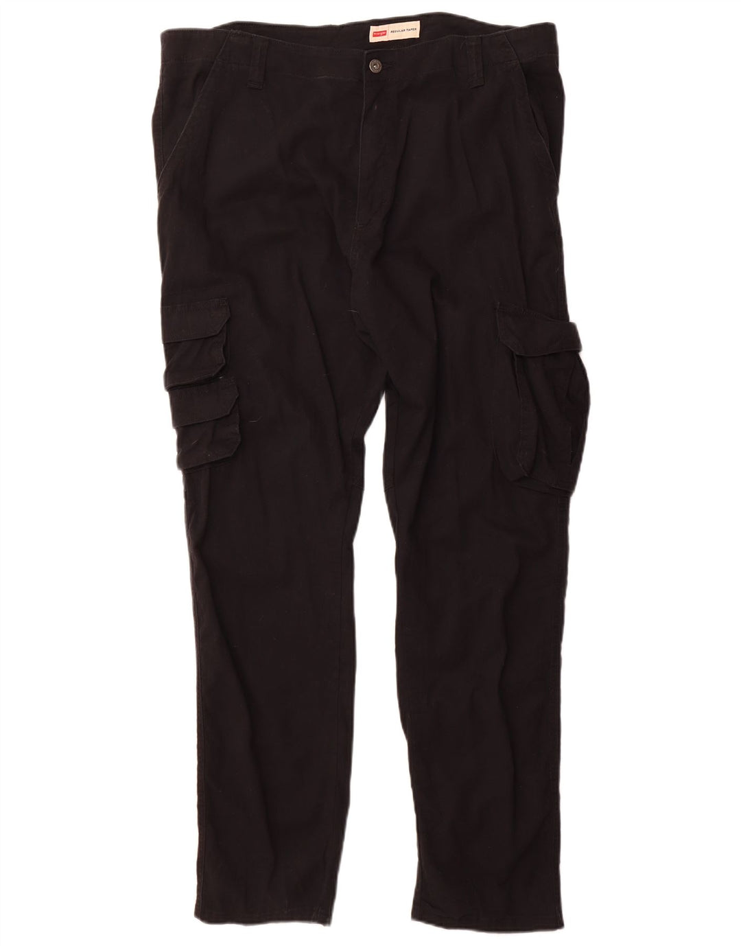 Wrangler Mens Regular Tapered Cargo Trousers W38 L32 Black Cotton