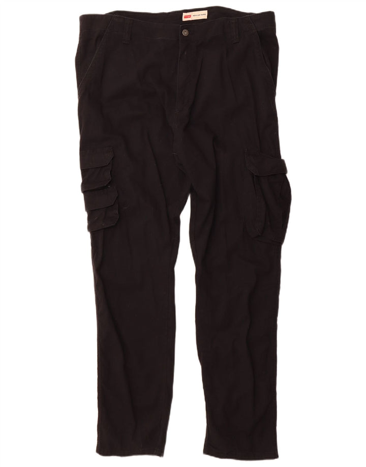 Wrangler Mens Regular Tapered Cargo Trousers W38 L32 Black Cotton