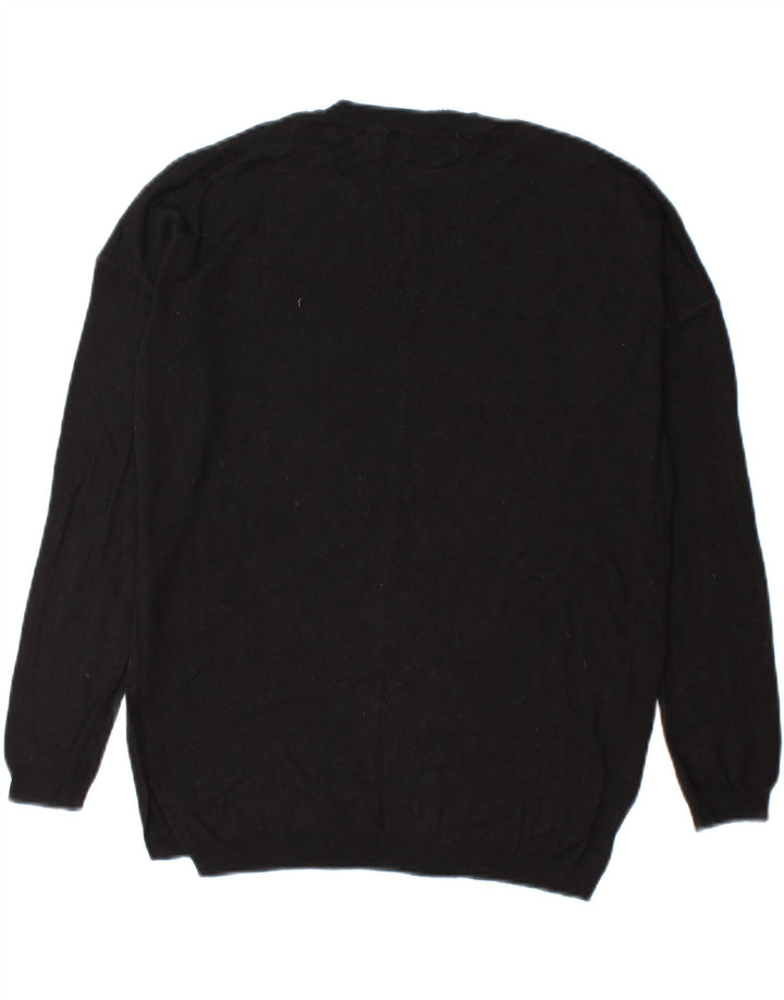 MARKS & SPENCER Womens Crew Neck Jumper Sweater UK 16 Large Black Vintage Marks & Spencer and Second-Hand Marks & Spencer from Messina Hembry 
