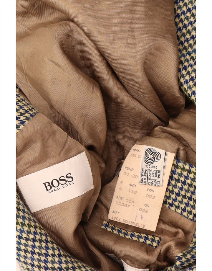 Hugo Boss Mens 2 Button Blazer Jacket EU 52 XL Multicoloured Houndstooth