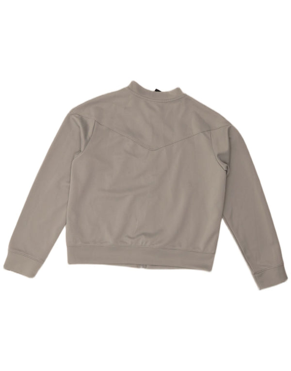 NIKE Girls Loose Fit Tracksuit Top Jacket 13-14 Years XL Grey Colourblock