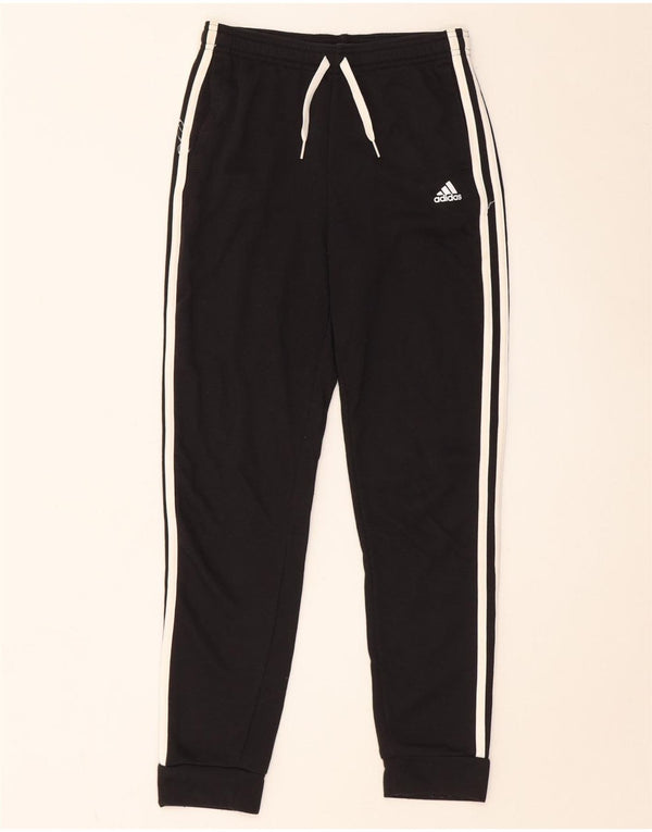 Adidas Boys Tracksuit Trousers Joggers 11-12 Years  Black Cotton
