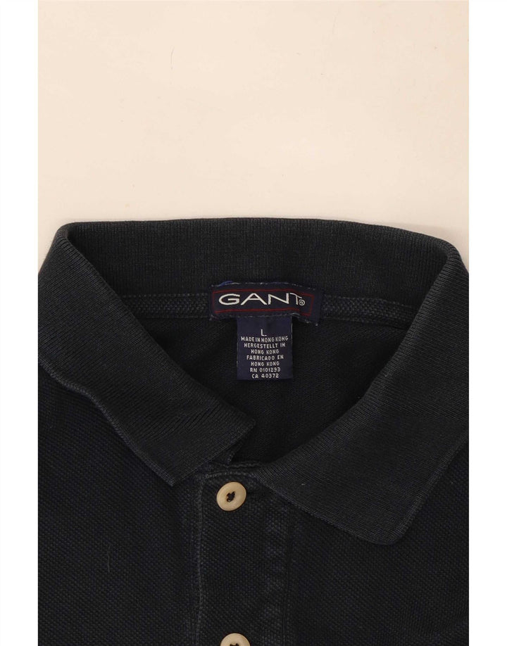 Gant Mens Polo Shirt Large Black Cotton