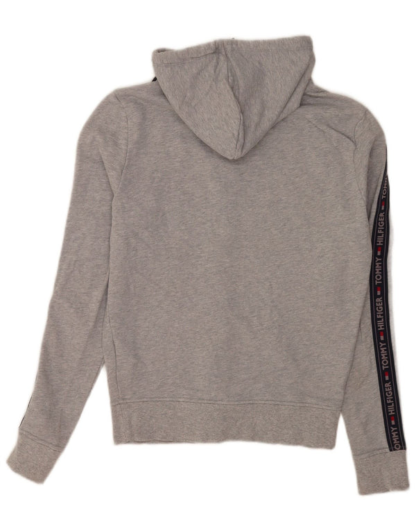 Tommy Hilfiger Mens Graphic Zip Hoodie Sweater Small Grey Colourblock