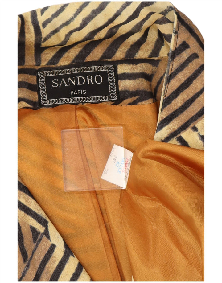 Sandro Womens Patterned 2 Button Blazer Jacket IT 42 Medium Brown Striped