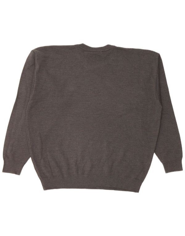 Lacoste Mens Crew Neck Jumper Sweater XL Grey Wool