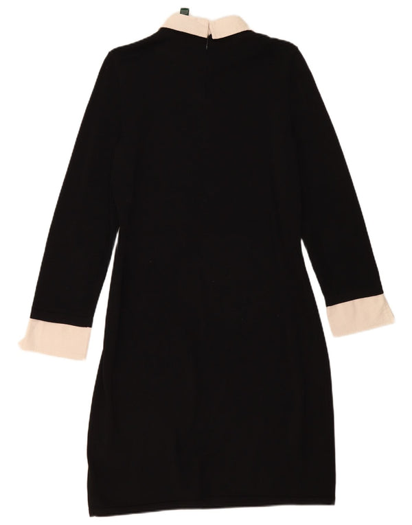 Ralph Lauren Womens Long Sleeve Polo Dress UK 12 Medium Black Colourblock