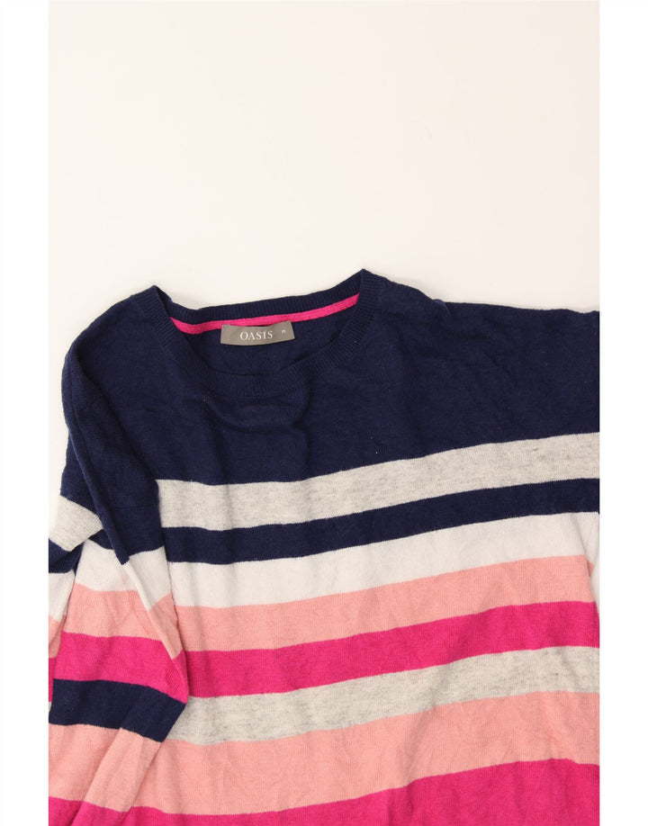 OASIS Womens Boat Neck Jumper Sweater UK 14 Medium Multicoloured Striped Vintage Oasis and Second-Hand Oasis from Messina Hembry 