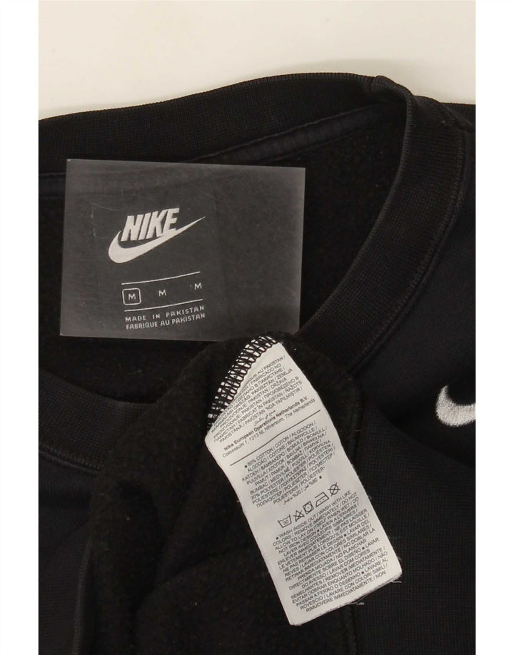 Nike Womens Crop Oversized Sweatshirt Jumper UK 14 Medium Black Cotton