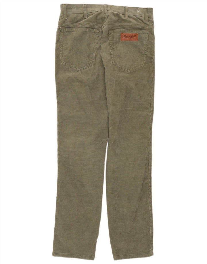 Wrangler Mens Texas Slim Fit Corduroy Trousers W32 L32 Green Cotton