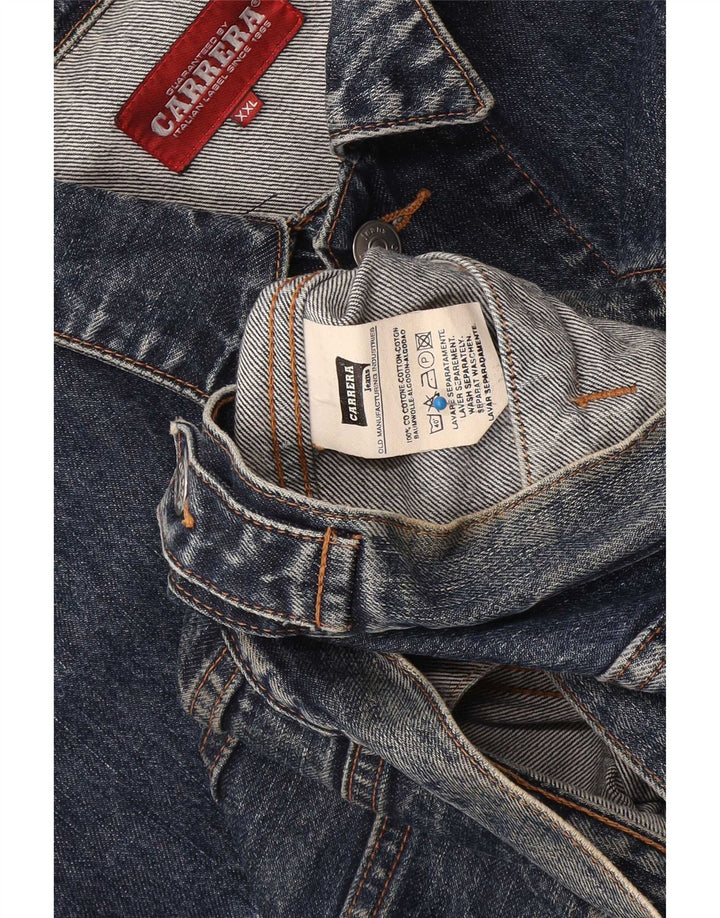 Carrera Mens Denim Jacket UK 44 2XL Blue Cotton