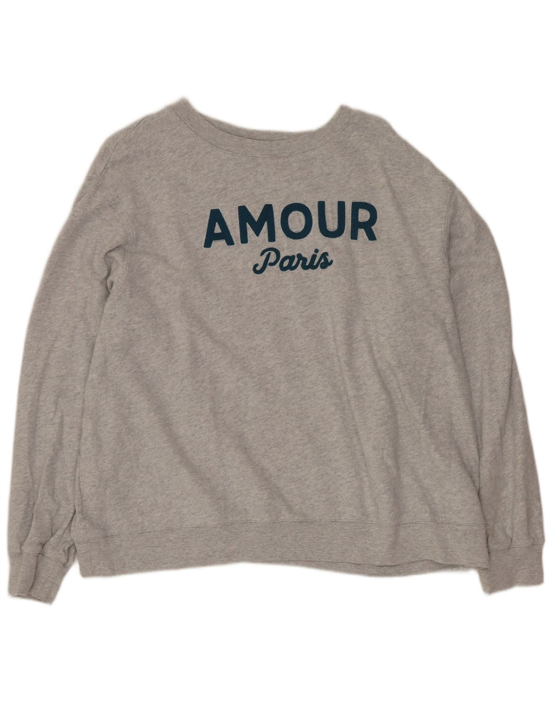 Marks & Spencer Womens Graphic Oversized Sweatshirt Jumper UK 16 Large Grey