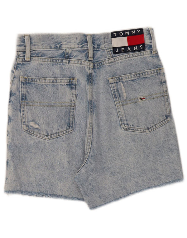 TOMMY HILFIGER Womens Mom Distressed High Waist Denim Shorts W24 XS Blue