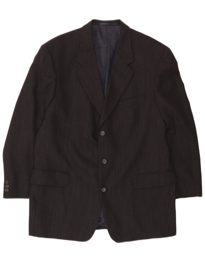 Daniel Hechter Mens 3 Button Blazer Jacket UK 40 Large Navy Blue New Wool
