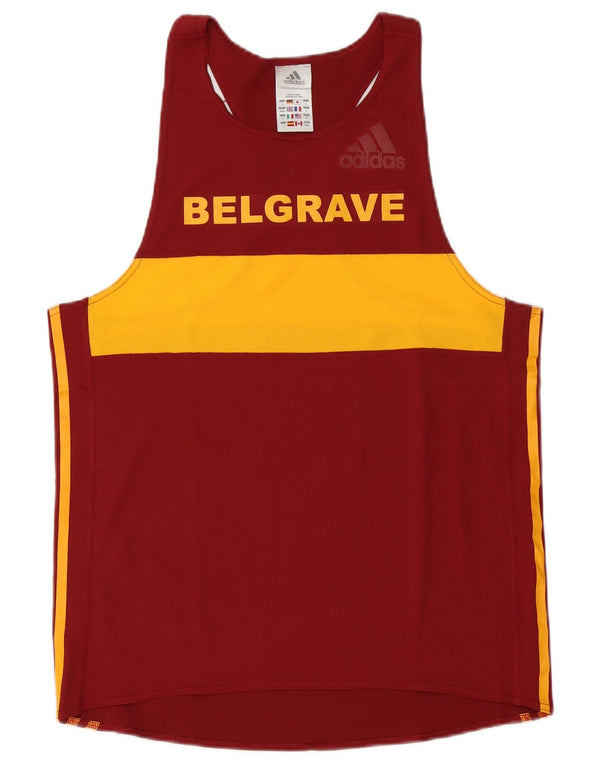 Adidas Mens Climalite Graphic Vest Top UK 40/42 Medium Maroon Colourblock
