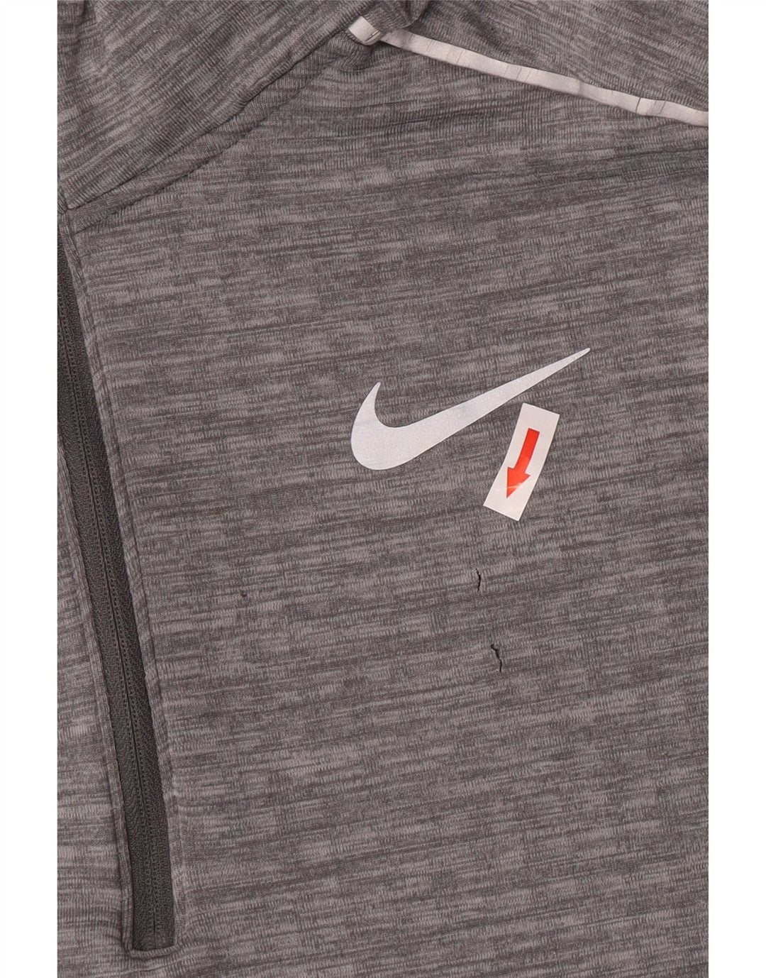 Nike Mens Running Zip Neck Pullover Tracksuit Top Large Grey Polyester