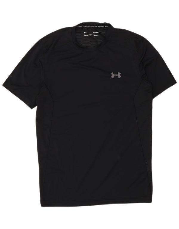 UNDER ARMOUR Mens Heat Gear T-Shirt Top Medium Black Polyester