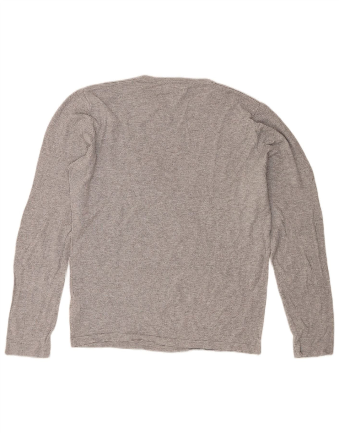 Zara Mens Crew Neck Jumper Sweater Medium Grey Flecked Viscose