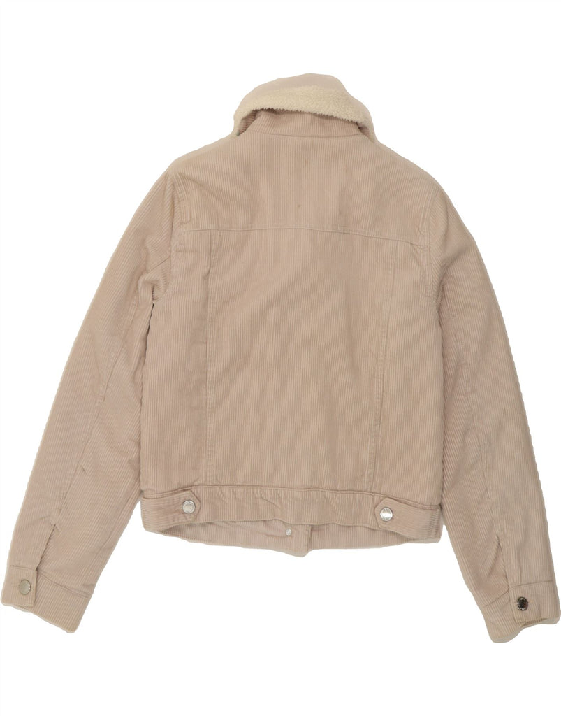 MISS SELFRIDGE Womens Shearling Corduroy Jacket UK 10 Small Beige Cotton Vintage Miss Selfridge and Second-Hand Miss Selfridge from Messina Hembry 